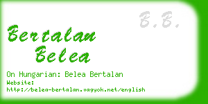 bertalan belea business card